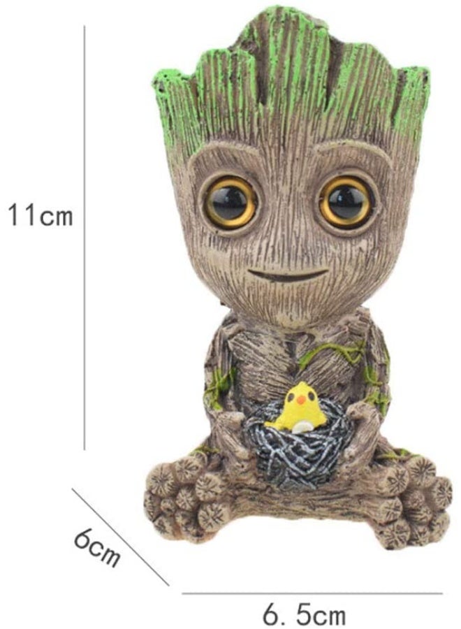 زينة حوض السمك على شكل غروت مع فقاعات هواء، رجل الشجرة مع حجر فقاعات الهواء لحوض السمك، أشغال يدوية من الراتنج لمضخة الأكسجين، زينة - Image 2